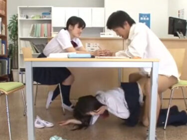 ガチ痴女な美少女JKに机の下から襲われて精液枯渇
